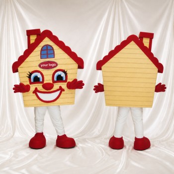 Maison beige Costume de mascotte intégral pour adultes Promotions