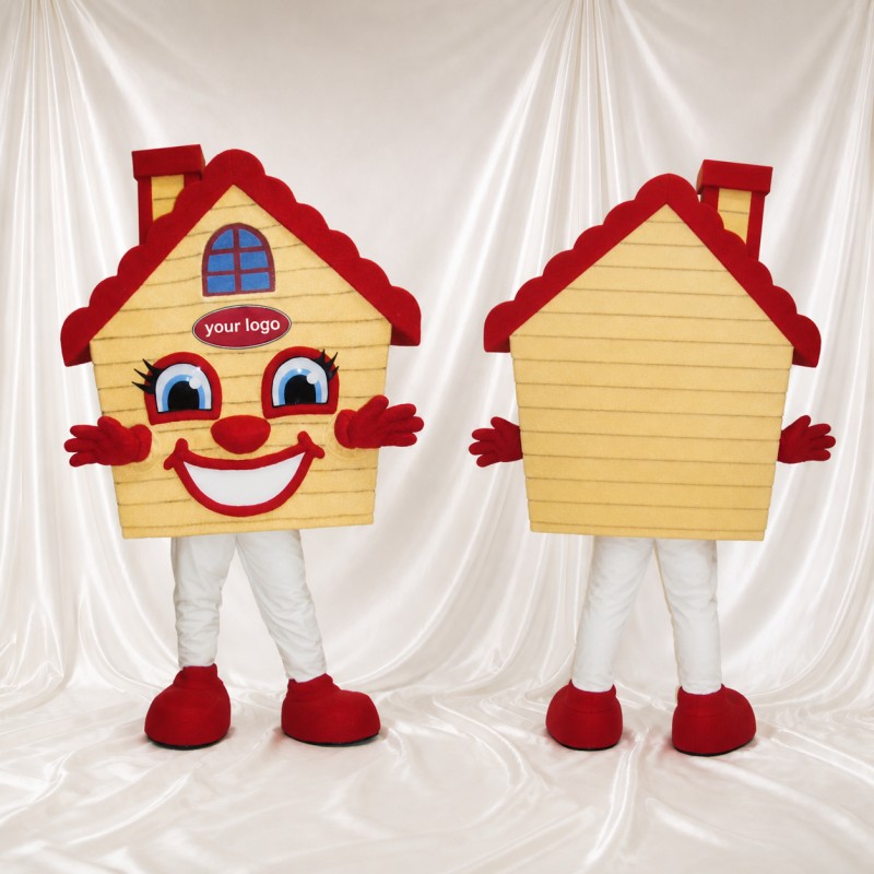 Tan House Mascot Costume Full Body for Adults Promotions