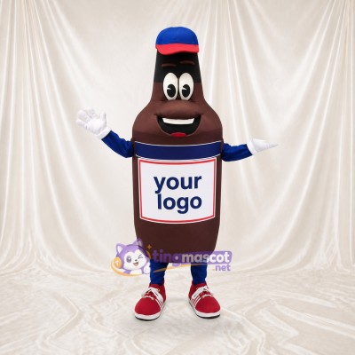 Brown Bottle Character Mascot Costume Full Body for Adults Promotions