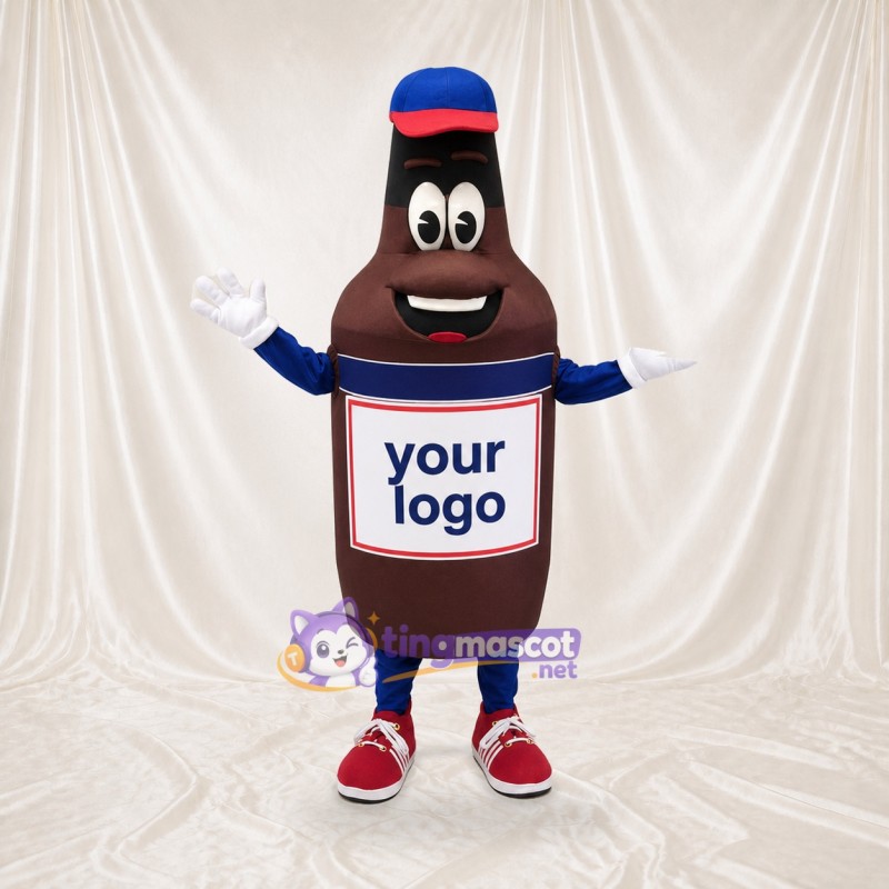 Brown Bottle Character Mascot Costume Full Body for Adults Promotions