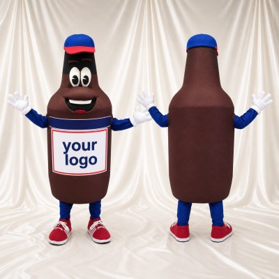 Brown Bottle Character Mascot Costume Full Body for Adults Promotions