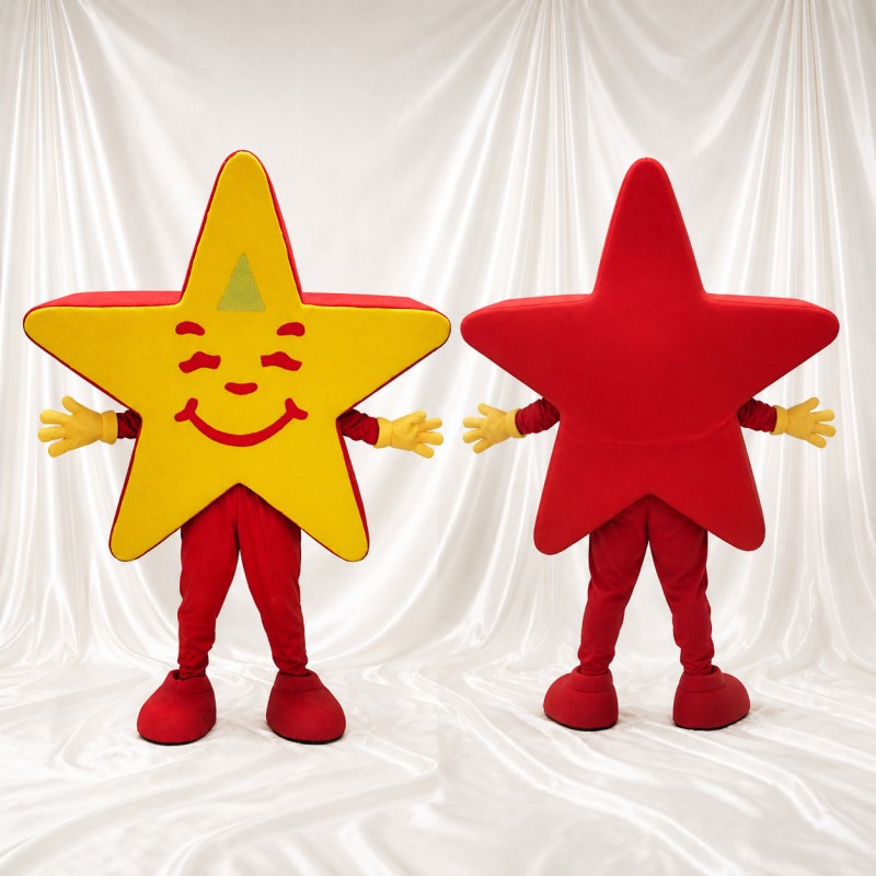 Red Star Character Mascot Costume Full Body for Adults Promotions