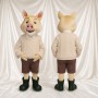 Beiges Schwein Maskottchenkostüm Ganzkörper für Erwachsene Schulveranstaltungen