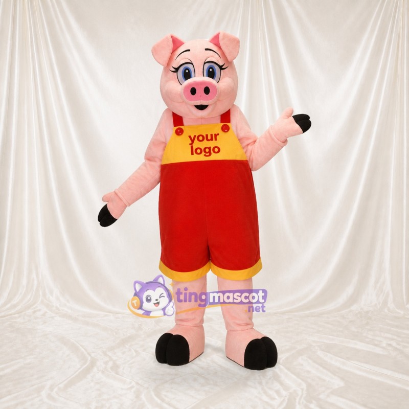 Pig Worker Mascot Costume Full Body for Adults Promotions