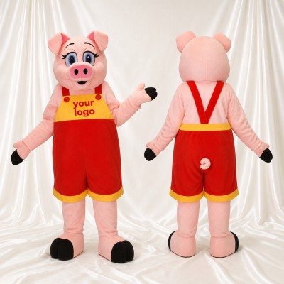 Pig Worker Mascot Costume Full Body for Adults Promotions