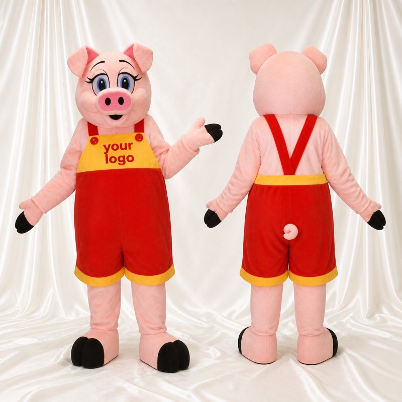 Pig Worker Mascot Costume Full Body for Adults Promotions