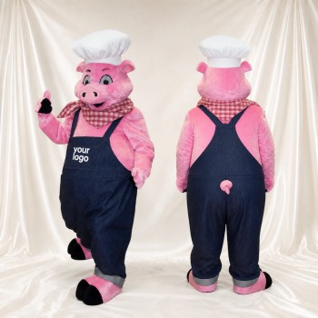 Chef Pig Mascot Costume Full Body for Adults Promotions