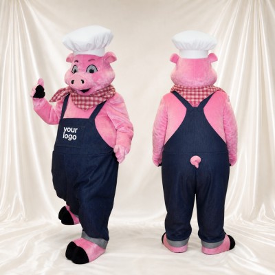 Chef Pig Mascot Costume Full Body for Adults Promotions