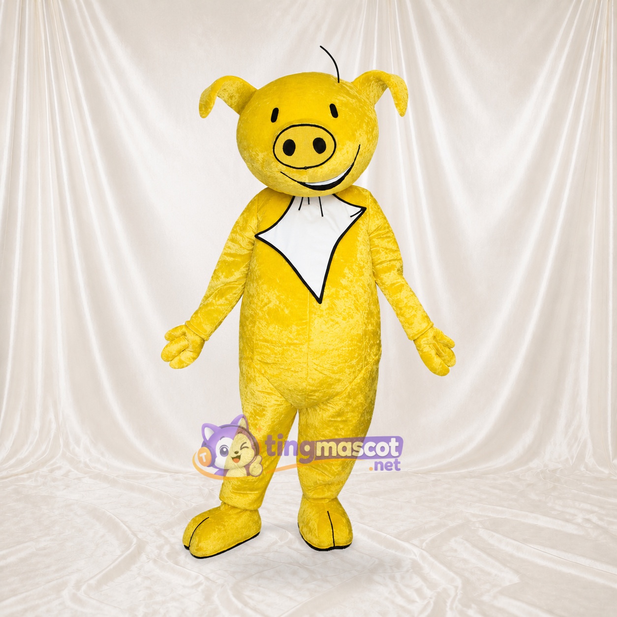 Cochon Jaune Costume de mascotte intégral pour adultes Événements scolaires Cochon Jaune Costume de mascotte intégral pour adultes Événements scolaires