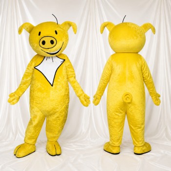 Cochon Jaune Costume de mascotte intégral pour adultes Événements scolaires