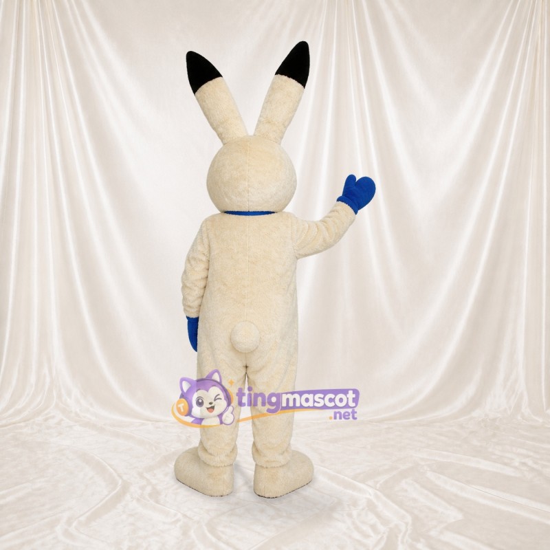 White and Blue Rabbit Mascot Costume Full Body for Adults School Events