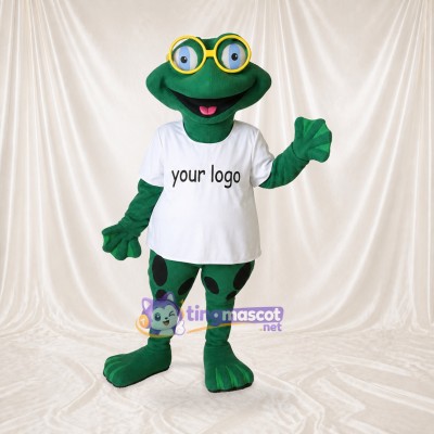Green Frog Mascot Costume Full Body for Adults School Events