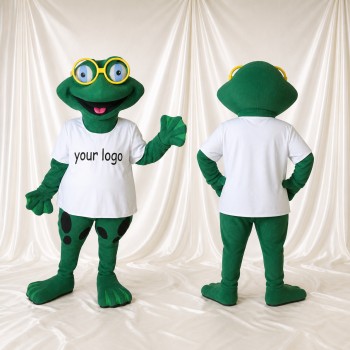 Green Frog Mascot Costume Full Body for Adults School Events