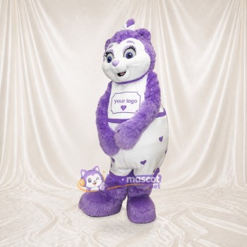 Ours violet Costume de mascotte intégral pour adultes Événements scolaires