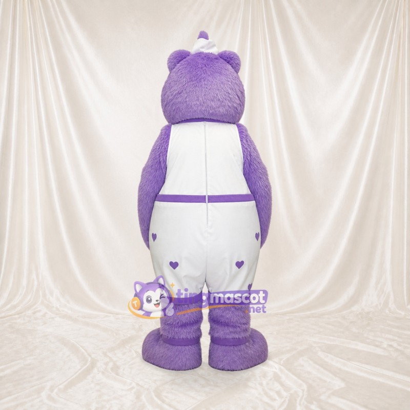 Purple Bear Mascot Costume Full Body for Adults School Events