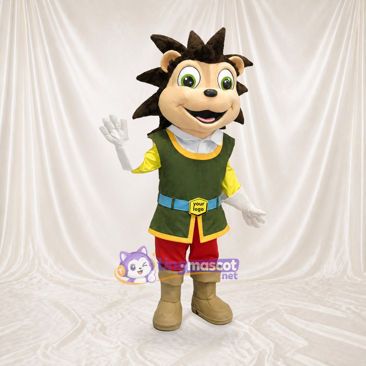 Hedgehog Boy Mascot Costume Full Body for Adults School Events Hedgehog Boy Mascot Costume Full Body for Adults School Events