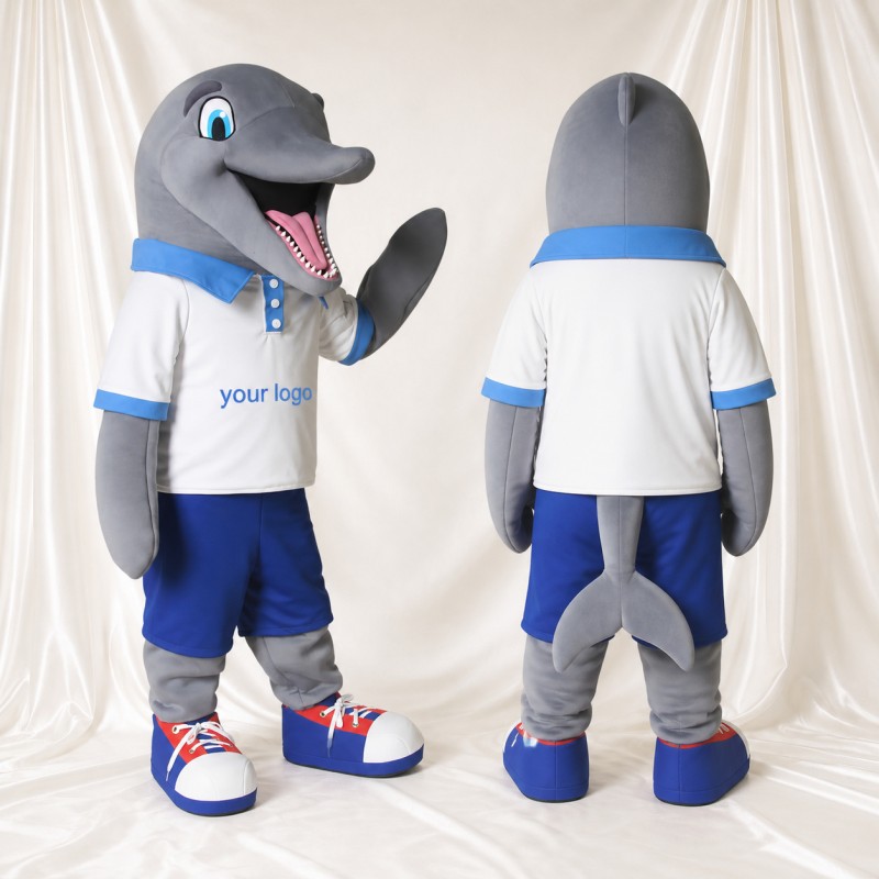 Dolphin Athlete Mascot Costume Full Body for Adults Sports Events