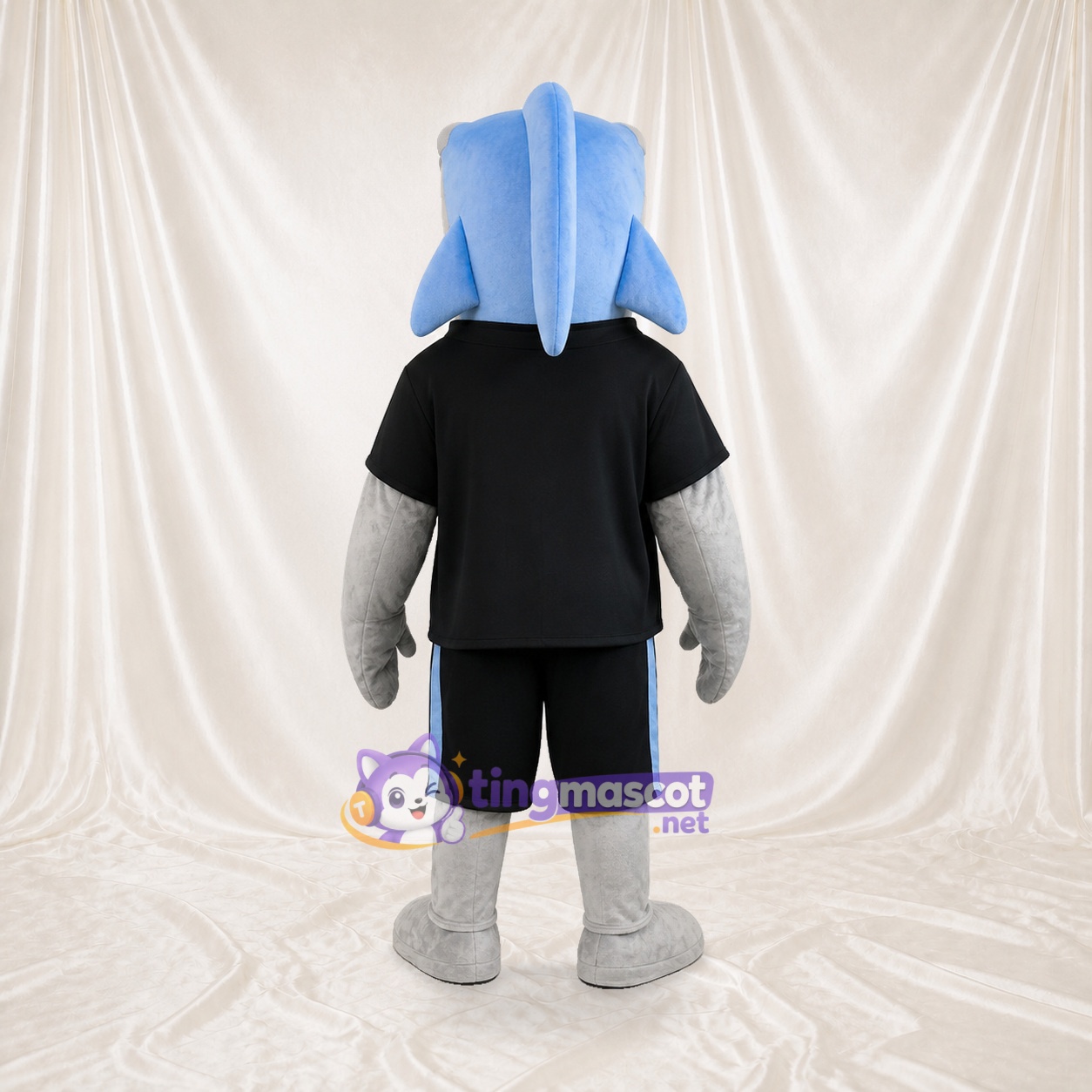 Gray Shark Athlete Mascot Costume Full Body for Adults Sports Events