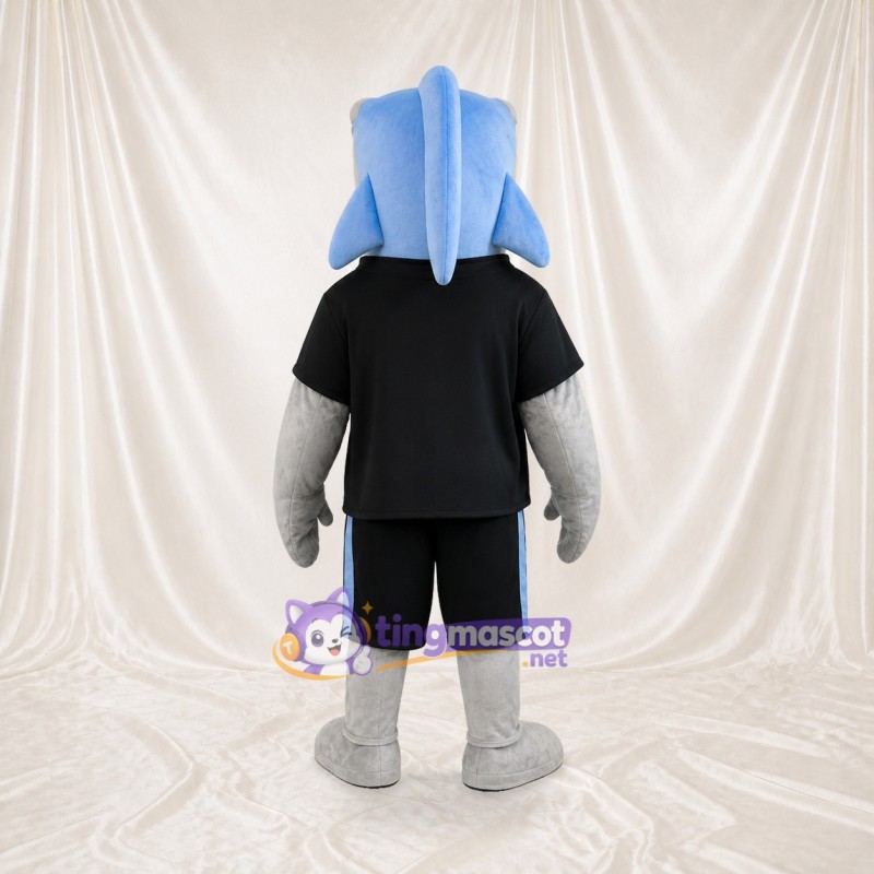 Requin athlète gris Costume de mascotte intégral pour adultes Événements sportifs