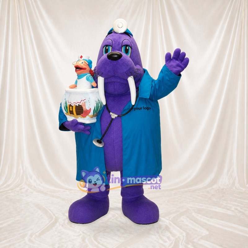 Walrus Doctor Mascot Costume Full Body for Adults Promotions