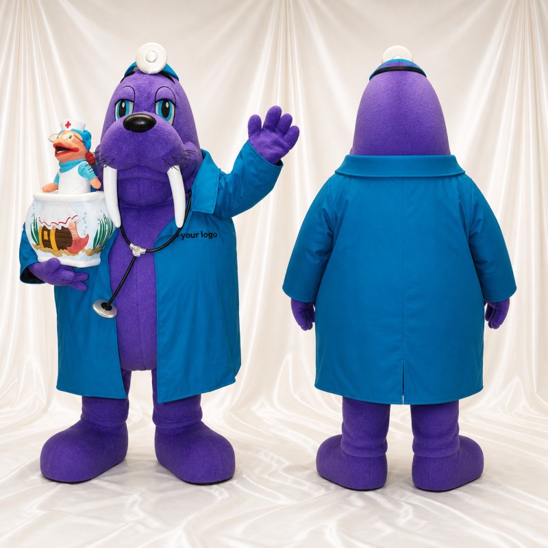 Walrus Doctor Mascot Costume Full Body for Adults Promotions