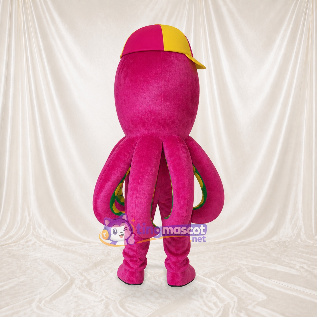 Pink Octopus Athlete Mascot Costume Full Body for Adults Sports Events Pink Octopus Athlete Mascot Costume Full Body for Adults Sports Events