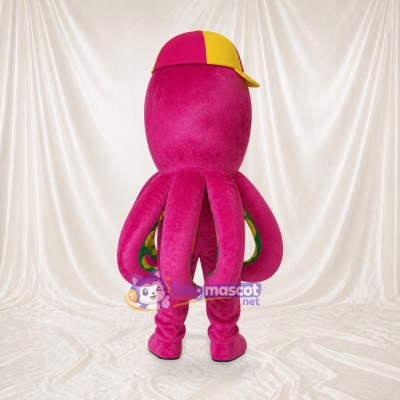Pink Octopus Athlete Mascot Costume Full Body for Adults Sports Events