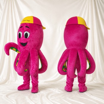 Pink Octopus Athlete Mascot Costume Full Body for Adults Sports Events
