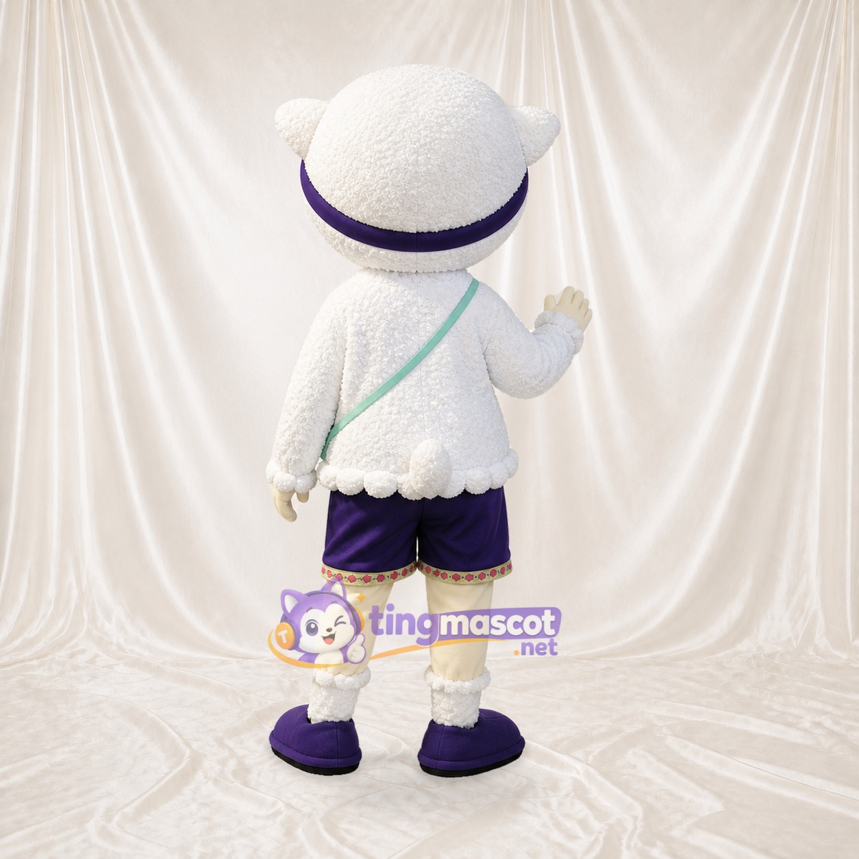 Agnelle Costume de mascotte intégral pour adultes Événements scolaires Agnelle Costume de mascotte intégral pour adultes Événements scolaires