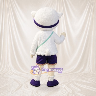 Agnelle Costume de mascotte intégral pour adultes Événements scolaires