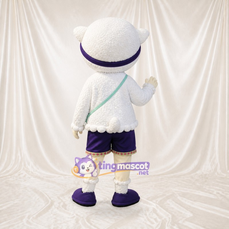 Agnelle Costume de mascotte intégral pour adultes Événements scolaires