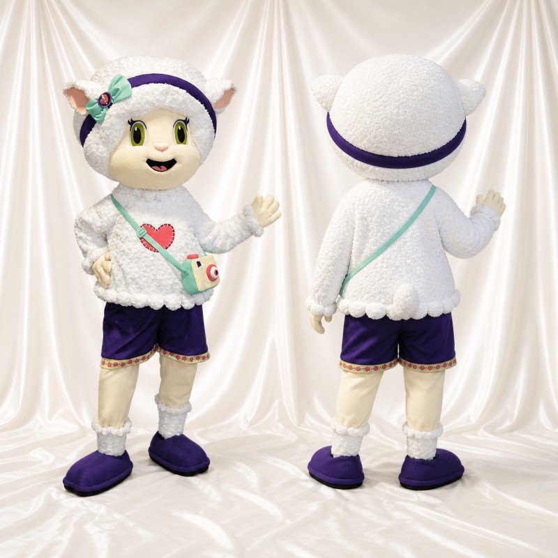 Agnelle Costume de mascotte intégral pour adultes Événements scolaires