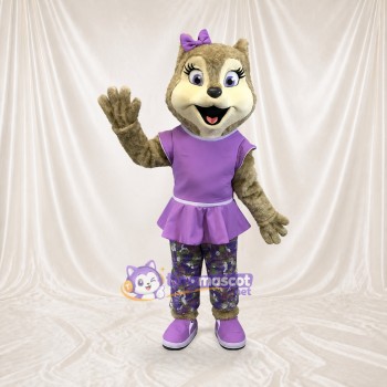 Costume de mascotte loup femme intégral pour adultes – événements scolaires
