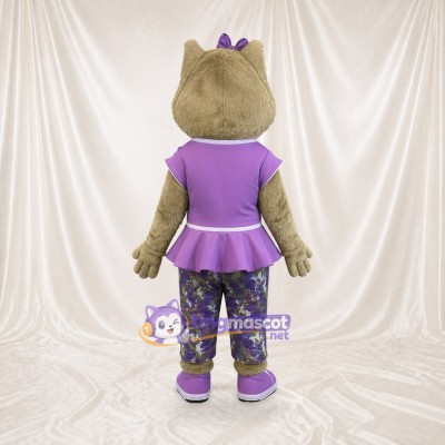 Costume de mascotte loup femme intégral pour adultes – événements scolaires