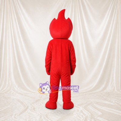 Red Flame Character Mascot Costume Full Body for Adults School Events