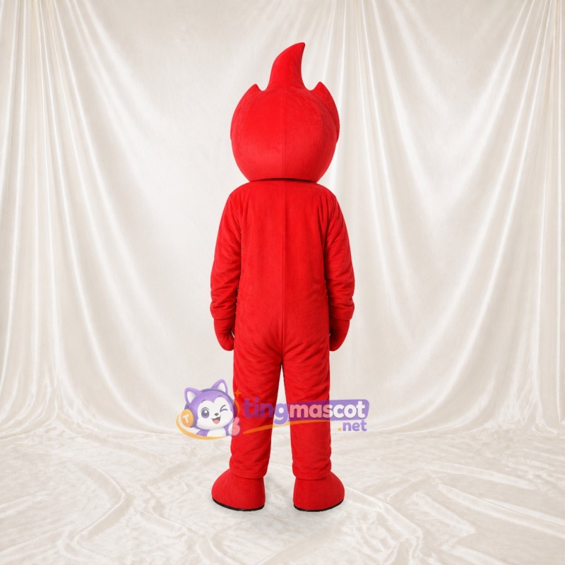 Red Flame Character Mascot Costume Full Body for Adults School Events