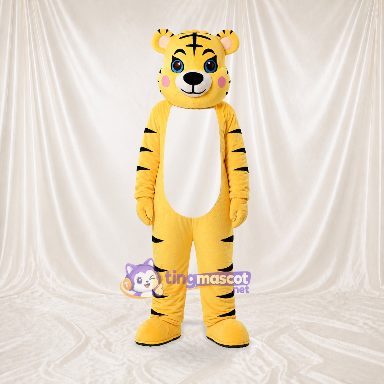 Gelb und Schwarz Tiger Maskottchenkostüm Ganzkörper für Erwachsene Schulveranstaltungen Gelb und Schwarz Tiger Maskottchenkostüm Ganzkörper für Erwachsene Schulveranstaltungen