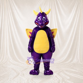 Dragon de Construction Violet Costume de mascotte intégral pour adultes Événements scolaires