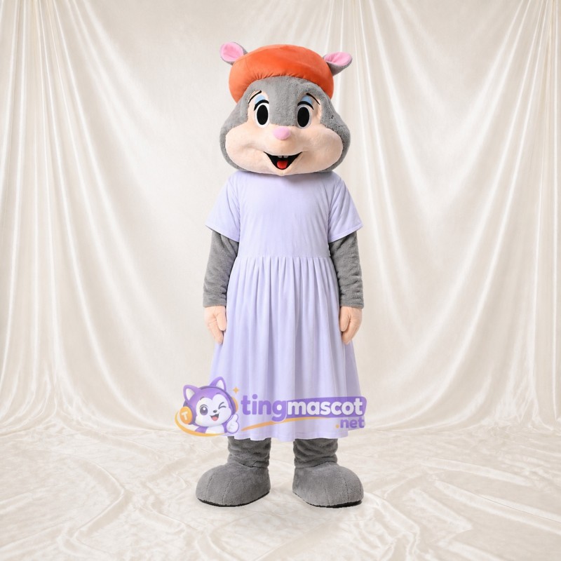 Gray Mouse Girl Mascot Costume Full Body for Adults School Events