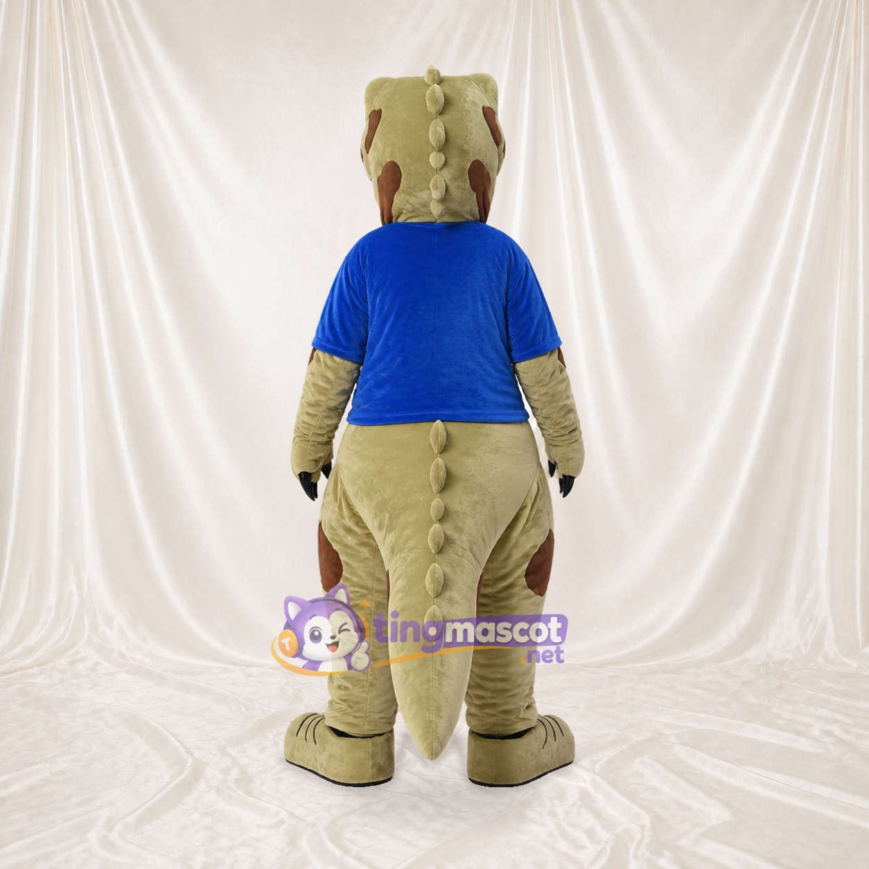 Tan Dinosaur Athlete Mascot Costume Full Body for Adults Sports Events Tan Dinosaur Athlete Mascot Costume Full Body for Adults Sports Events