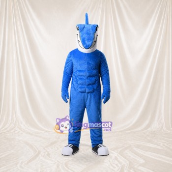 Athlète requin en uniforme bleu d'équipe Costume de mascotte intégral pour adultes Sports