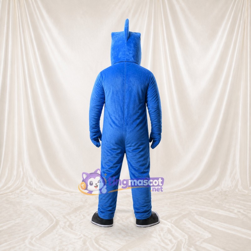 Athlète requin en uniforme bleu d'équipe Costume de mascotte intégral pour adultes Sports