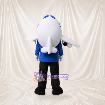 White Airplane Mascot Costume Full Body for Adults Promotions