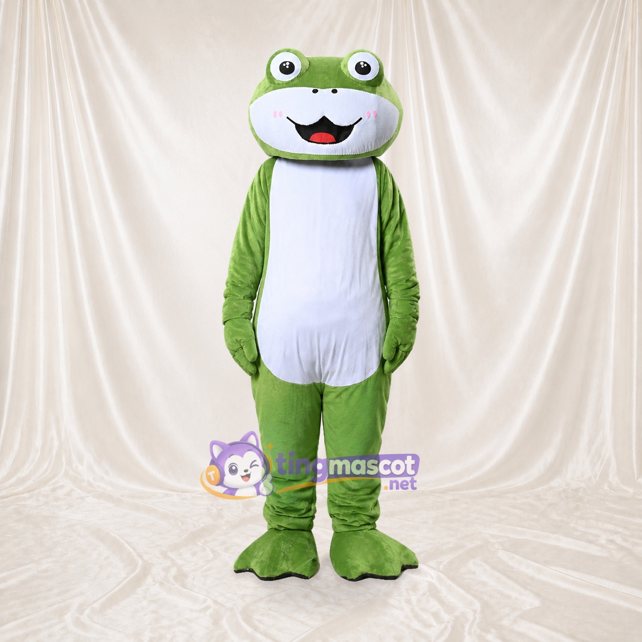 Construction Frog Mascot Costume Full Body for Adults School Events Construction Frog Mascot Costume Full Body for Adults School Events