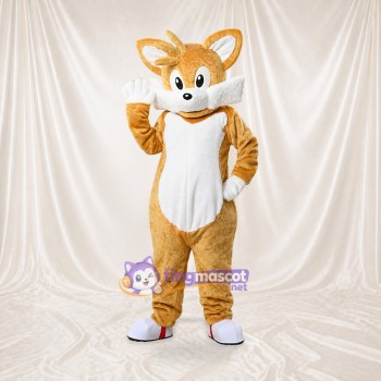 Orange und Weiß Fuchs Maskottchenkostüm Ganzkörper für Erwachsene Schulveranstaltungen
