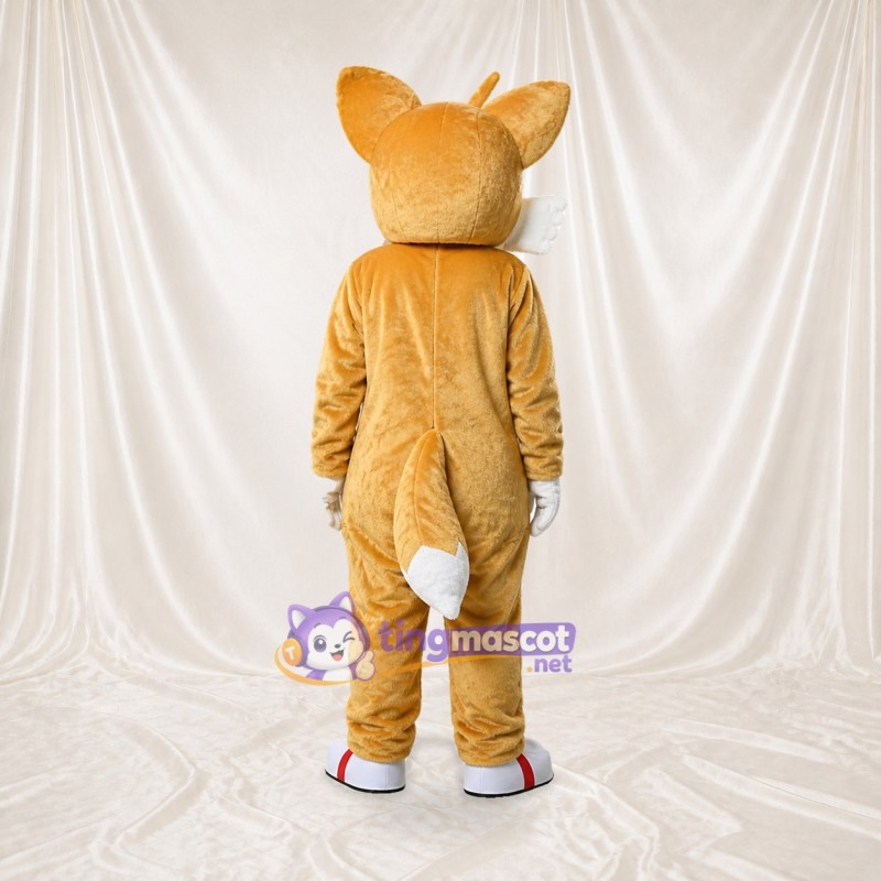 Orange and White Fox Mascot Costume Full Body for Adults School Events