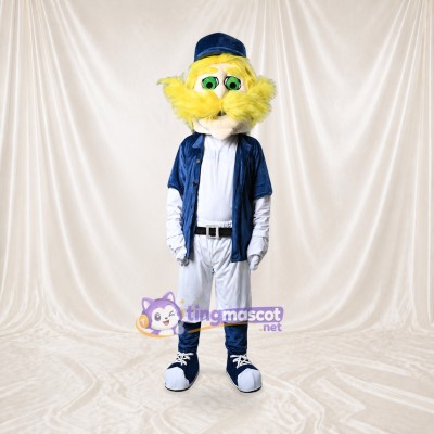 Yellow Baseball Player Mascot Costume Full Body for Adults Sports Events