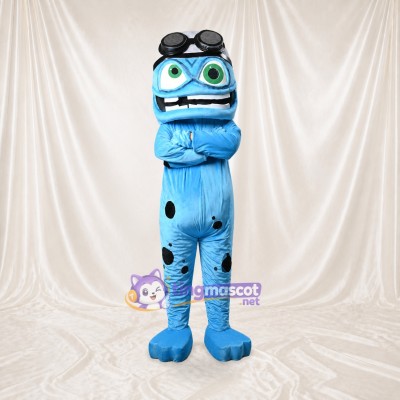 Light Blue Monster Athlete Mascot Costume Full Body for Adults Sports Events