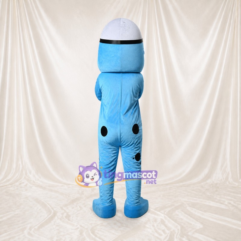 Light Blue Monster Athlete Mascot Costume Full Body for Adults Sports Events