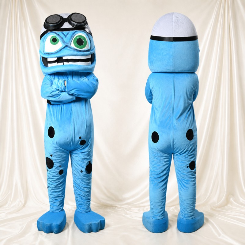 Light Blue Monster Athlete Mascot Costume Full Body for Adults Sports Events